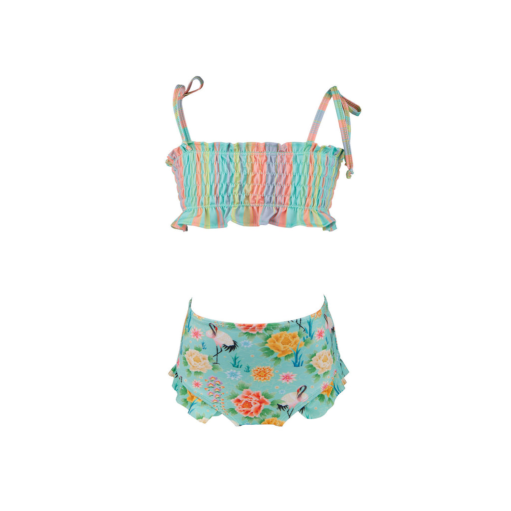 Xanadu Ruching Bikini (Fern) – Olga Valentine Swimwear